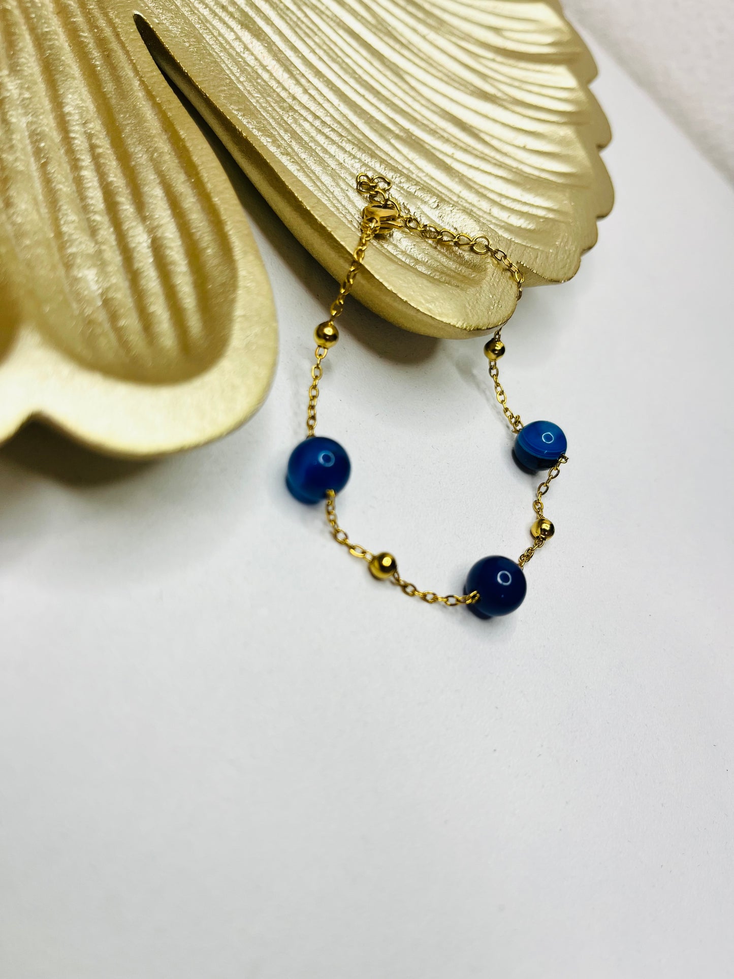 Bracelet agate bleu