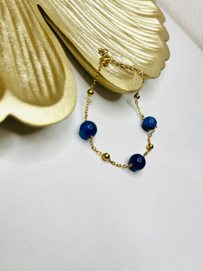 Bracelet agate bleu