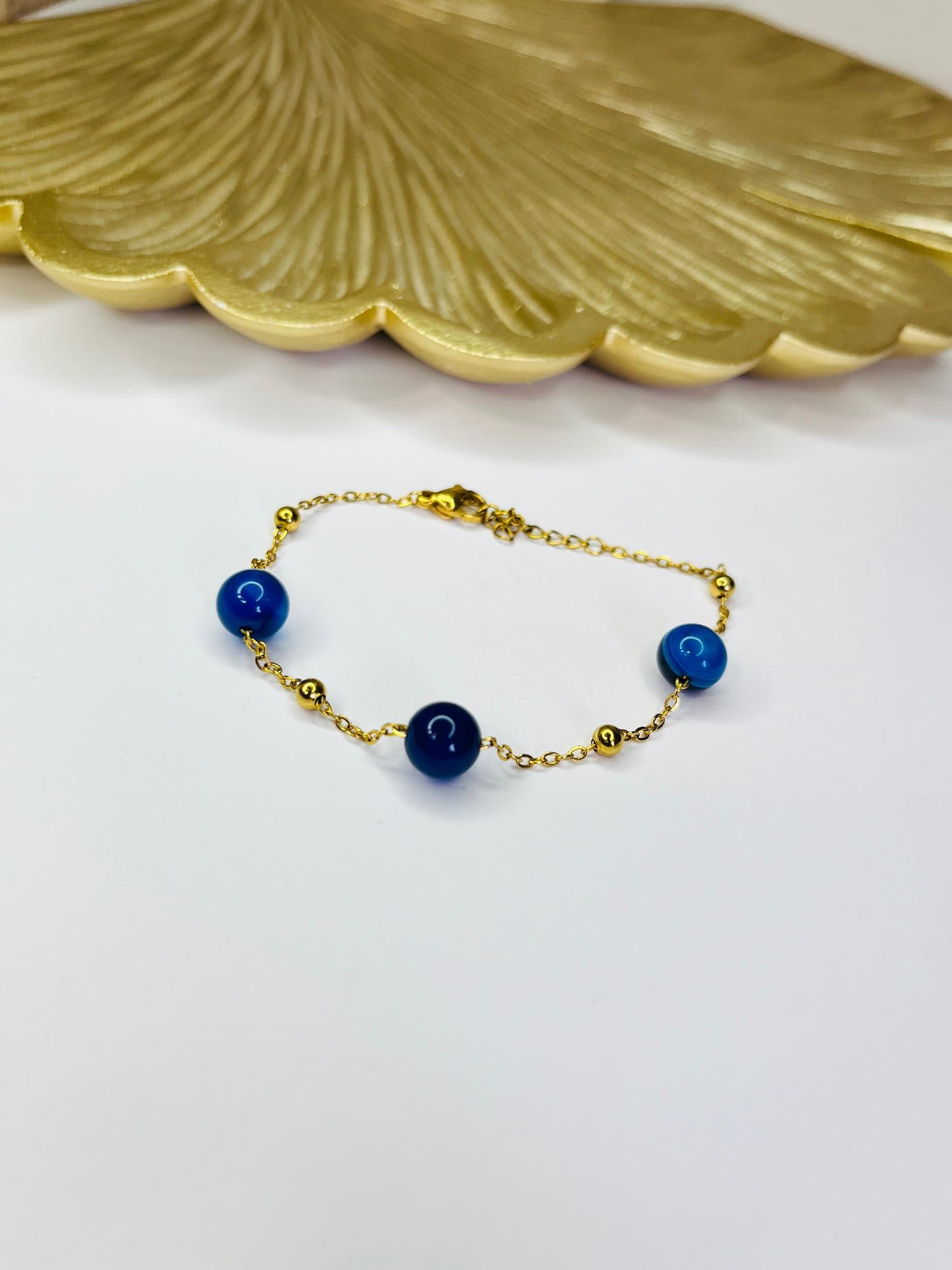 Bracelet agate bleu